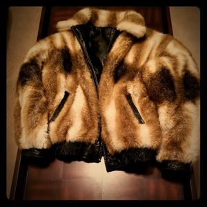 This is a reversible real leather and fur jacket